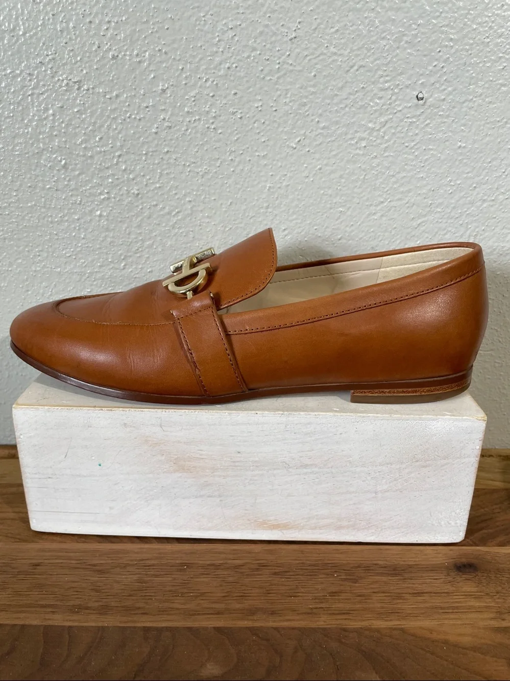 Leather Horsebit Loafers Cognac Brown Slip On Equestrian 8B Timeless Cole Hann - Picture 4 of 10